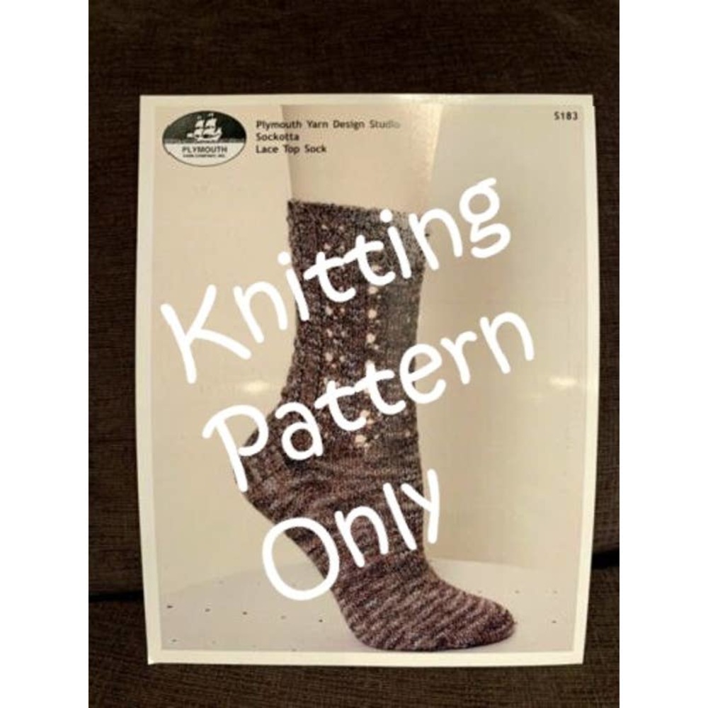New Plymouth Yarn Design Studio S183 Sockotta Lace Top Sock Knitting Pattern